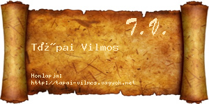 Tápai Vilmos névjegykártya